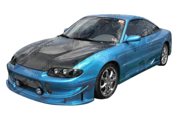 IMAGE 1 - 1995-1999 Mitsubishi Eclipse Invader Style Carbon Fiber Hood by ViS Racing - 95MTECL2DVS-010C