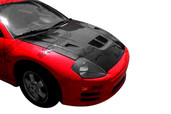 IMAGE 1 - 2000-2005 Mitsubishi Eclipse EVO Style Carbon Fiber Hood by ViS Racing - 00MTECL2DEV-010C