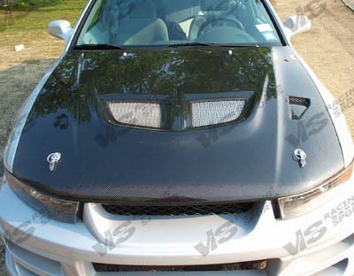 IMAGE 2 - 1999-2003 Mitsubishi Galant EVO Style Carbon Fiber Hood by ViS Racing - 99MTGAL4DEV-010C