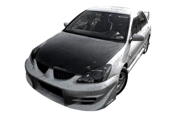 IMAGE 1 - 2004-2007 Mitsubishi Lancer OEM Style Carbon Fiber Hood by ViS Racing - 04MTLAN4DOE-010C