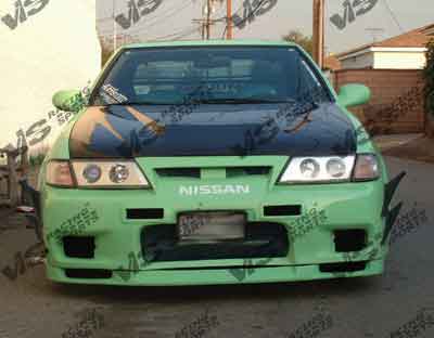 IMAGE 2 - 1995-1999 Nissan 200SX Invader Style Carbon Fiber Hood by ViS Racing - 95NS2002DVS-010C