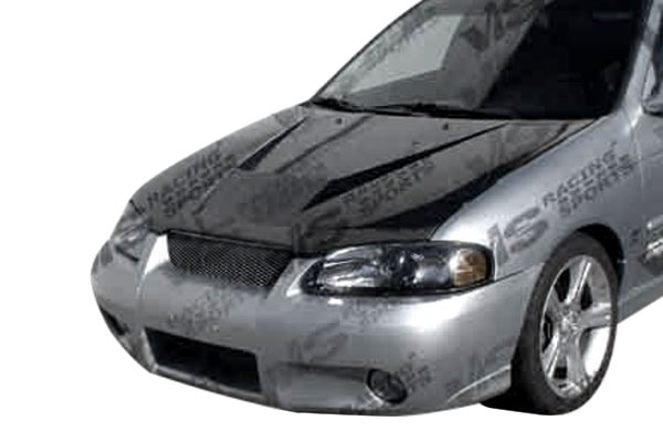 IMAGE 1 - 2000-2003 Nissan Sentra 4DR Invader Style Carbon Fiber Hood by ViS Racing - 00NSSEN4DVS-010C