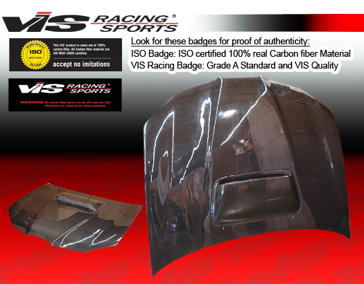 IMAGE 2 - 2006-2007 Subaru WRX 4DR STI Style Carbon Fiber Hood by ViS Racing - 06SBWRX4DSTI-010C