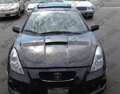IMAGE 2 - 2000-2005 Toyota Celica 2DR Xtreme GT Style Carbon Fiber Hood by ViS Racing - 00TYCEL2DGT-010C