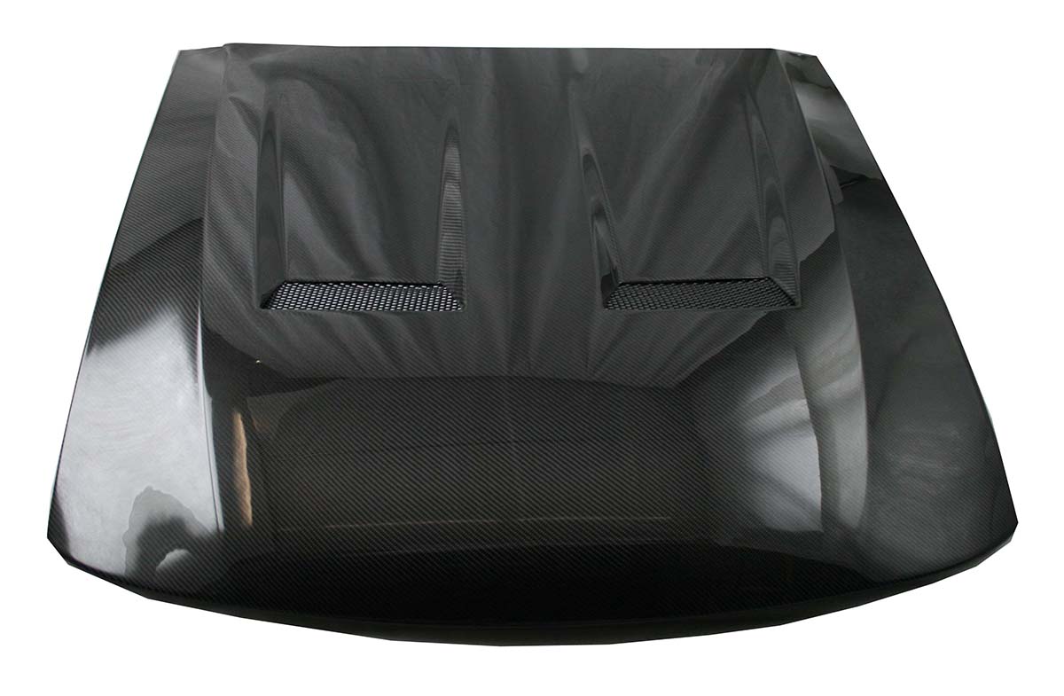 IMAGE 1 - 1999-2004 Ford Mustang Heat Extractor Style Carbon Fiber Hood by ViS Racing - 99FDMUS2DGT-010C