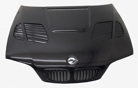 IMAGE 1 - 2001-2006 BMW M3 2DR E46 GTR Style Carbon Fiber Hood by ViS Racing - 01BME46M32DGTR-010C
