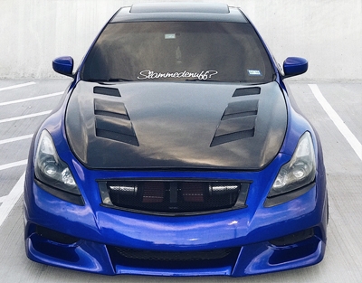 IMAGE 5 - 2008-2013 Infiniti G37 2DR AMS Style Carbon Fiber Hood by ViS Racing - 08ING372DAMS-010C