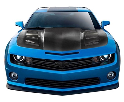 IMAGE 6 - 2010-2015 Chevrolet Camaro AMS Style Carbon Fiber Hood by ViS Racing - 10CHCAM2DAMS-010C