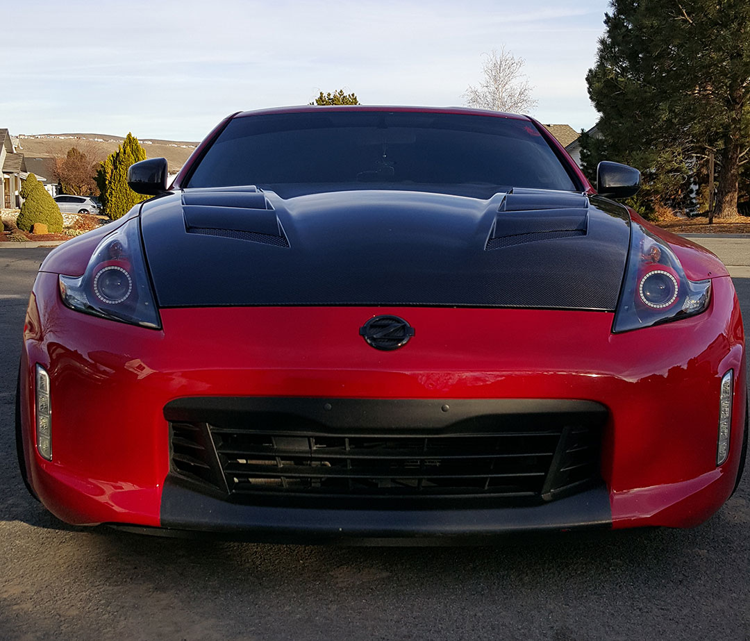 IMAGE 8 - 2009-2019 Nissan 370Z AMS Style Carbon Fiber Hood by ViS Racing - 09NS3702DAMS-010C