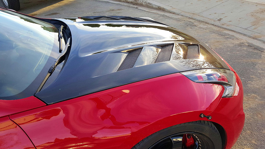IMAGE 10 - 2009-2019 Nissan 370Z AMS Style Carbon Fiber Hood by ViS Racing - 09NS3702DAMS-010C