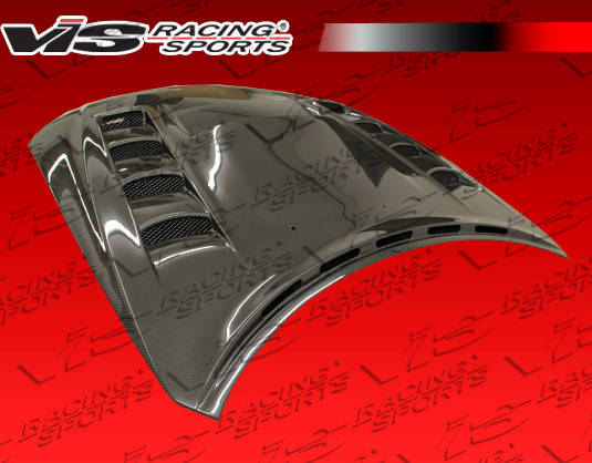 IMAGE 3 - 2008-2014 Subaru WRX HB/4DR VRS Style Carbon Fiber Hood by ViS Racing - 08SBWRXHBVRS-010C
