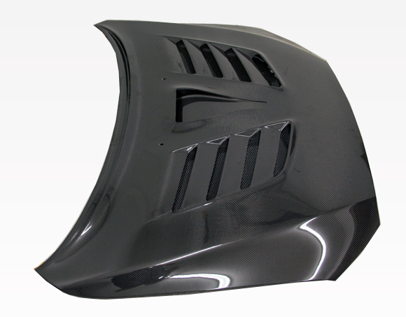 IMAGE 3 - 2008-2016 Mitsubishi Lancer 4DR VRS Style Carbon Fiber Hood by ViS Racing - 08MTLAN4DVRS-010C