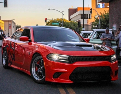 IMAGE 6 - 2015-2021 Dodge Charger HC Style Carbon Fiber Hood by ViS Racing - 15DGCHA4DHC-010C