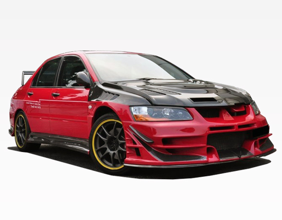 IMAGE 6 - 2003-2005 Mitsubishi Lancer EVO 8 JC Style Carbon Fiber Hood by ViS Racing - 03MTEV84DJC-010C