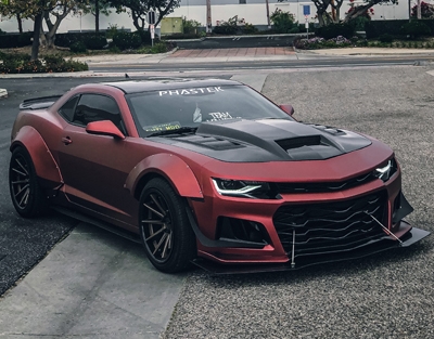 IMAGE 2 - 2016-2022 Chevrolet Camaro Terminator Style Carbon Fiber Hood by ViS Racing - 16CHCAM2DTM-010C