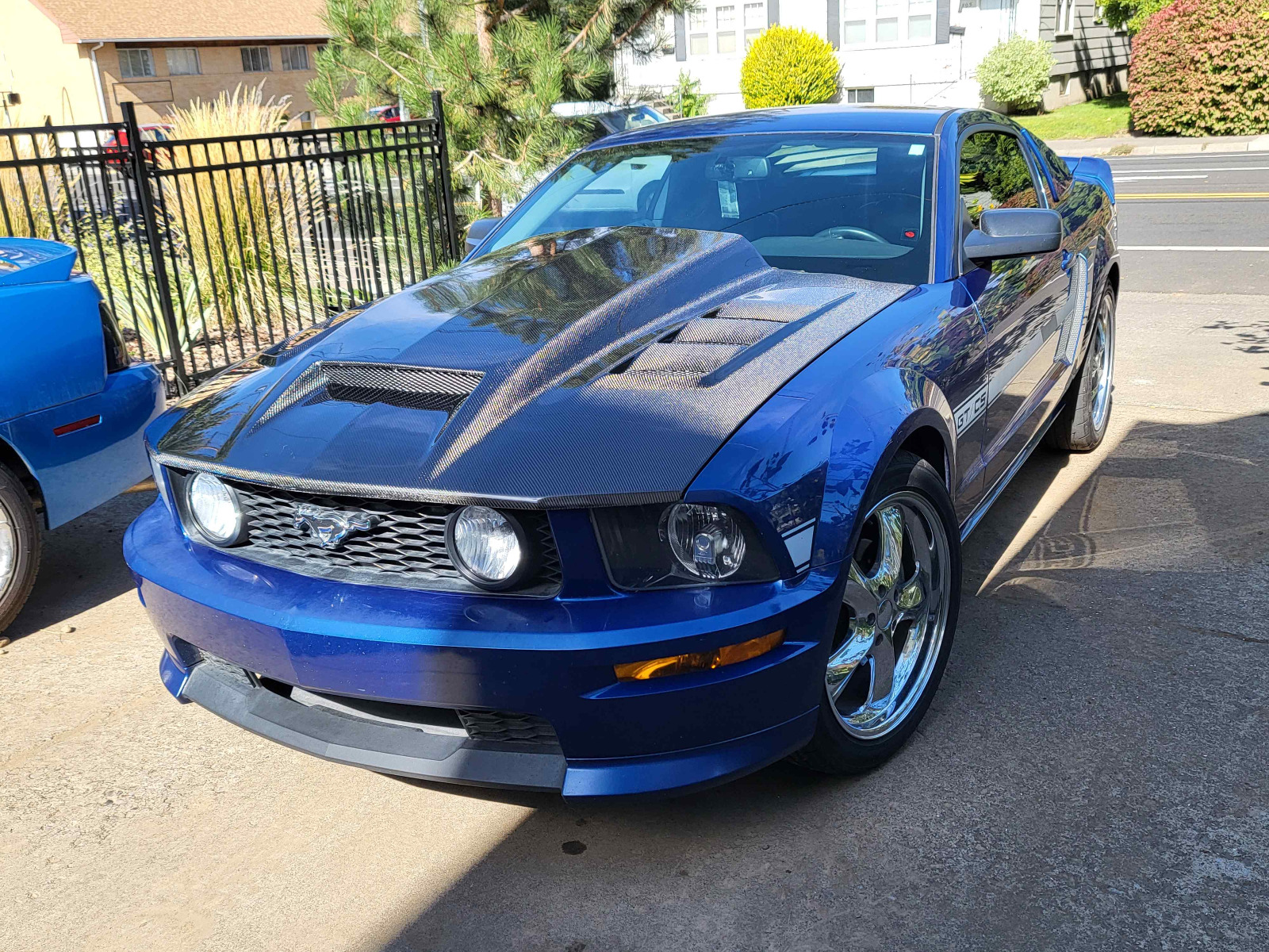IMAGE 4 - 2005-2009 Ford Mustang Terminator Style Carbon Fiber Hood by ViS Racing - 05FDMUS2DTM-010C