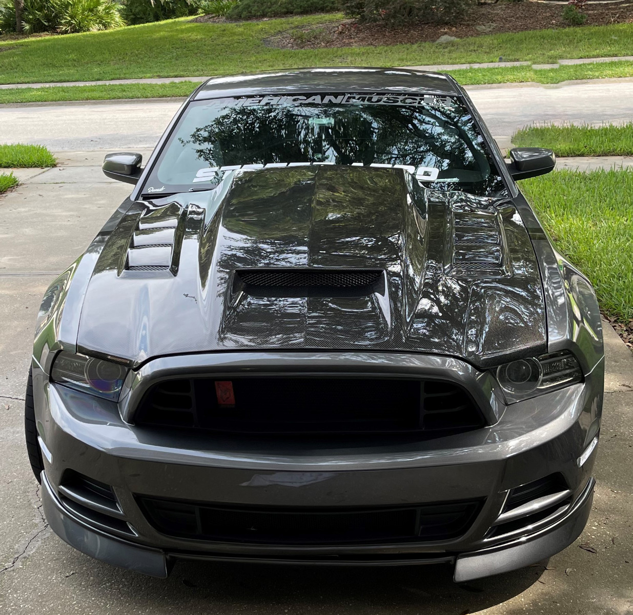 IMAGE 2 - 2013-2014 Ford Mustang Terminator Style Carbon Fiber Hood by ViS Racing - 13FDMUS2DTM-010C