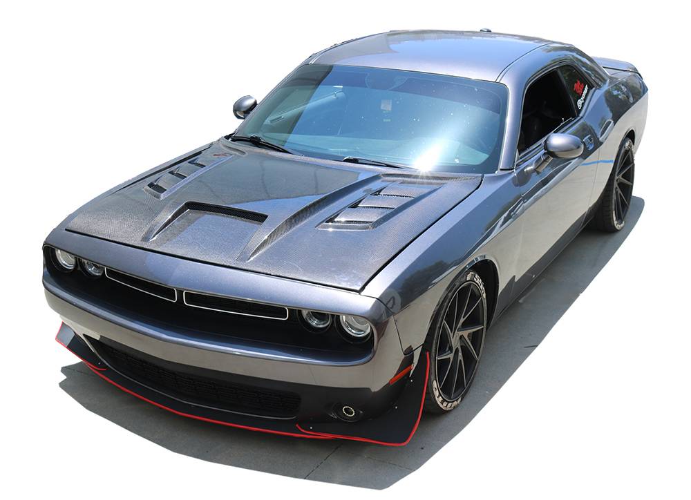 IMAGE 1 - 2008-2021 Dodge Challenger Terminator Style Carbon Fiber Hood by ViS Racing - 09DGCHL2DTM-010C