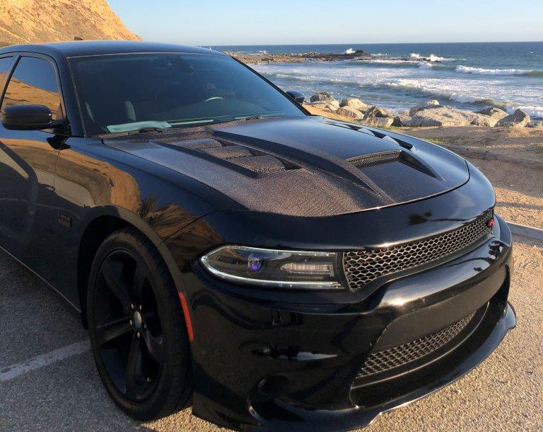 IMAGE 1 - 2015-2021 Dodge Charger Terminator Style Carbon Fiber Hood by ViS Racing - 15DGCHA4DTM-010C