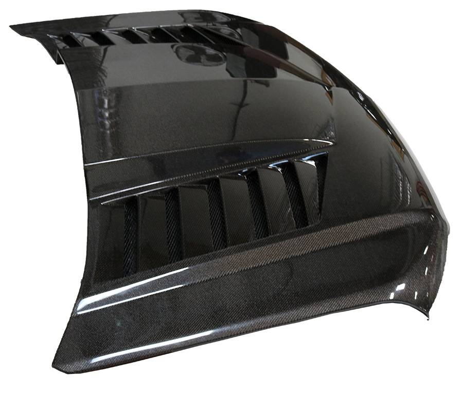 IMAGE 2 - 2019-2020 Chevrolet Silverado 1500 2DR/4DR TMS Style Carbon Fiber Hood by ViS Racing - 19CHSIL4DTMS-010C