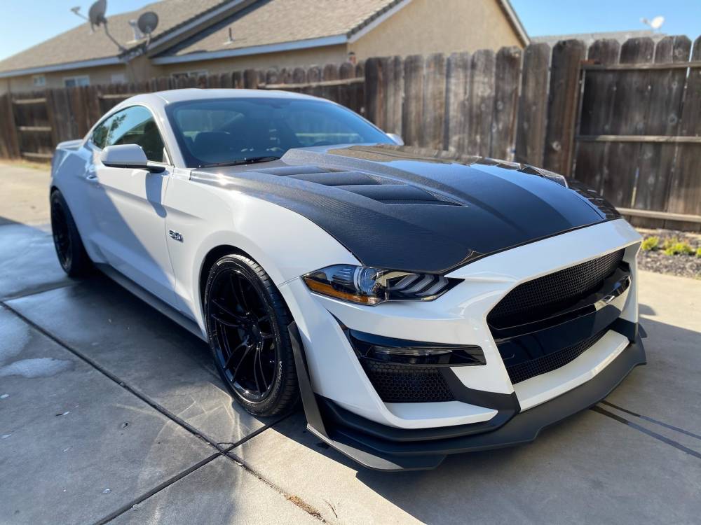 IMAGE 1 - 2018-2022 Ford Mustang AMS Style Carbon Fiber Hood by ViS Racing - 18FDMUS2DAMS-010C