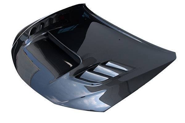IMAGE 1 - 2008-2014 Subaru WRX HB/4DR VS 2 Style Carbon Fiber Hood by ViS Racing - 08SBWRXHBVS2-010C