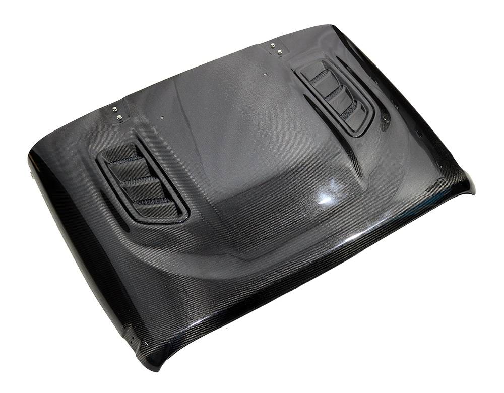 IMAGE 1 - 2007-2018 Jeep Wrangler JK Rubicon Style Carbon Fiber Hood by ViS Racing - 07JPWJK4DRUB-010C