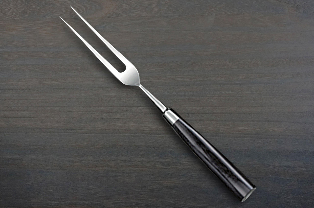 Tamahagane SAN Kyoto 63 Layer-Damascus Japanese Chefs Carving Fork 160mm