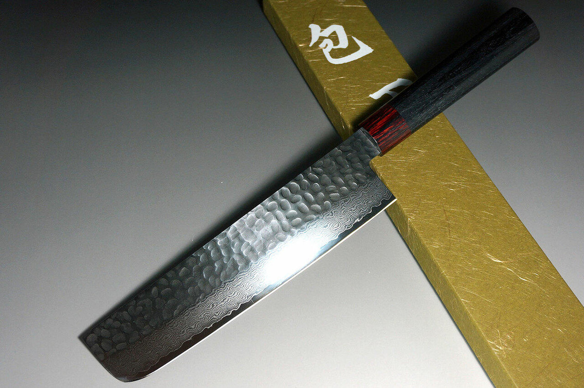 Iseya I-series 33 Layer VG-10 Damascus Hammered Japanese Chefs Vegetable Knife 180mm