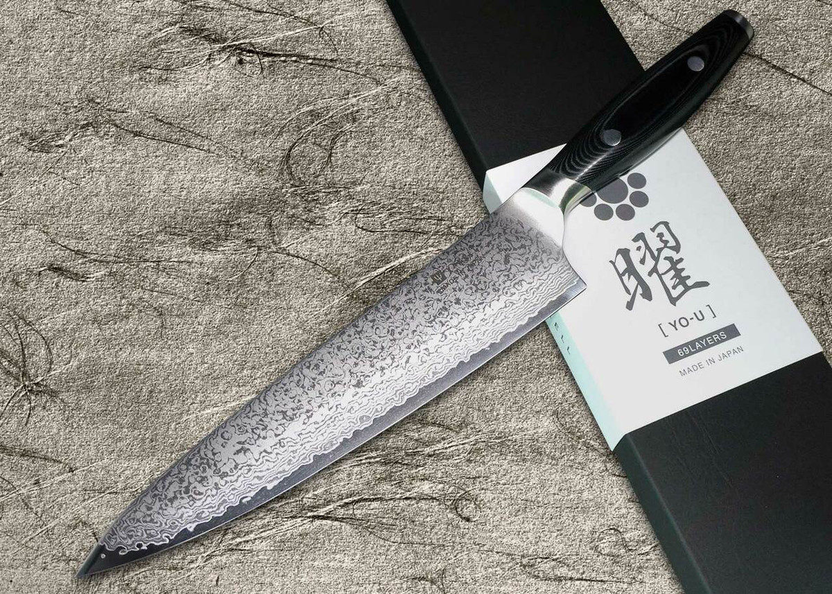 Yaxell YO-U 69-Layer VG-10 Damascus Japanese Chefs Gyuto Knife 210mm