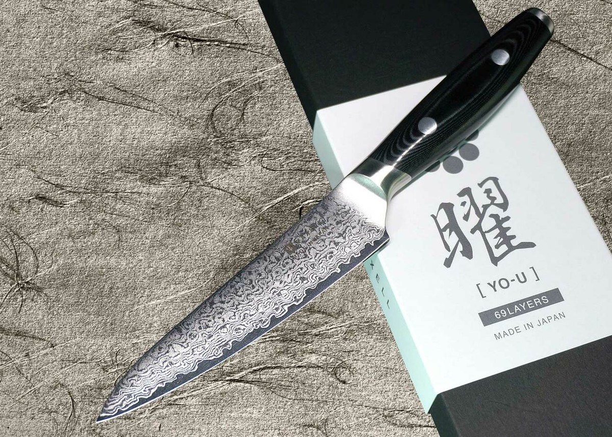 Yaxell YO-U 69-Layer VG-10 Damascus Japanese Chefs Petty KnifeUtility 120mm