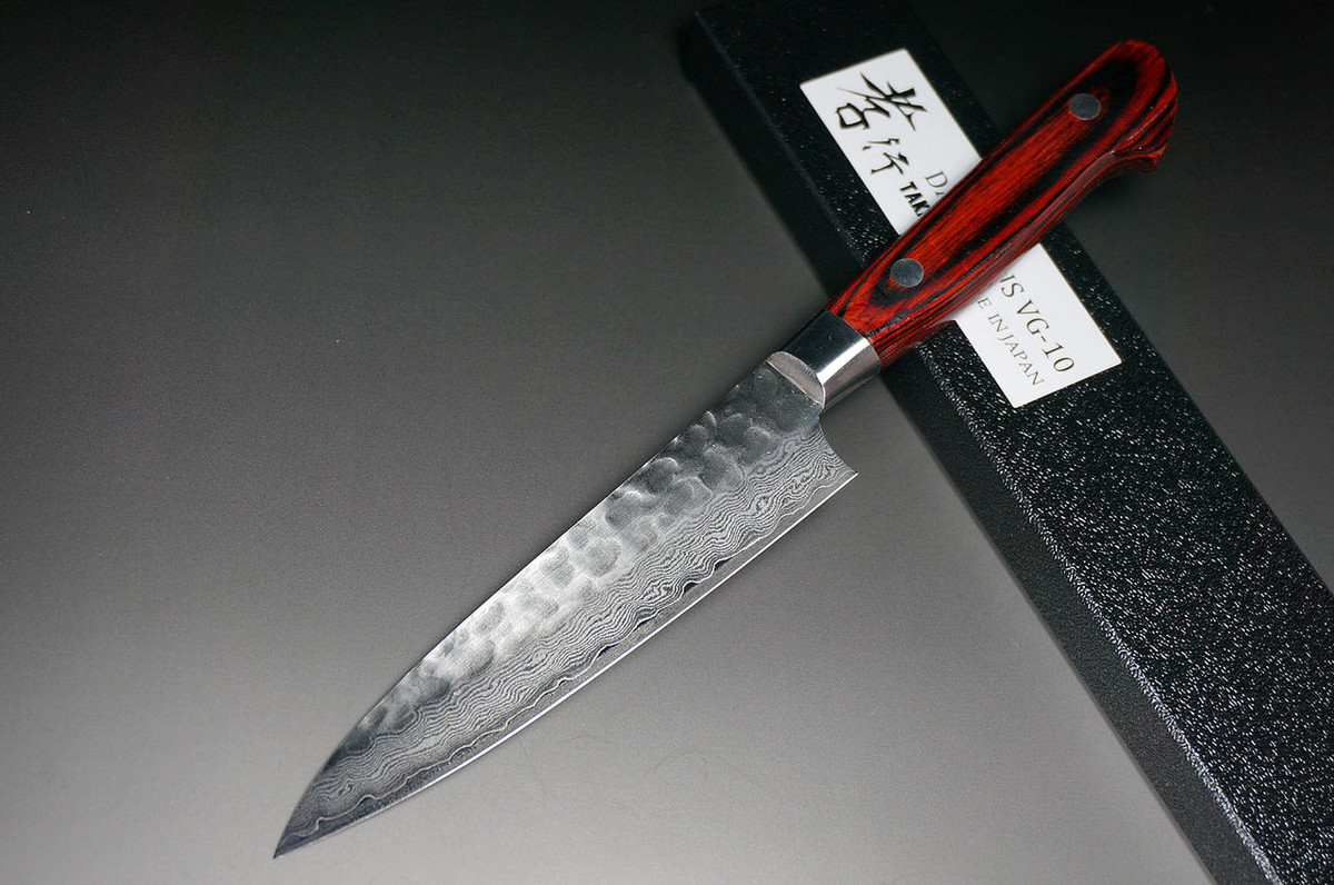 Sakai Takayuki 33-Layer VG10 Damascus Hammered Japanese Chefs Petty KnifeUtility 120mm