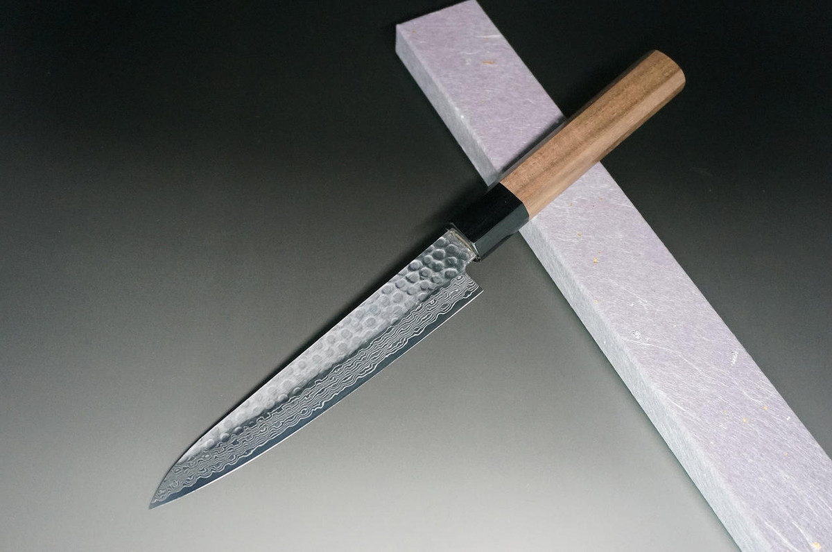 Sakai Takayuki 45-Layer Damascus Hammered WA Japanese Chefs Petty KnifeUtility 150mm