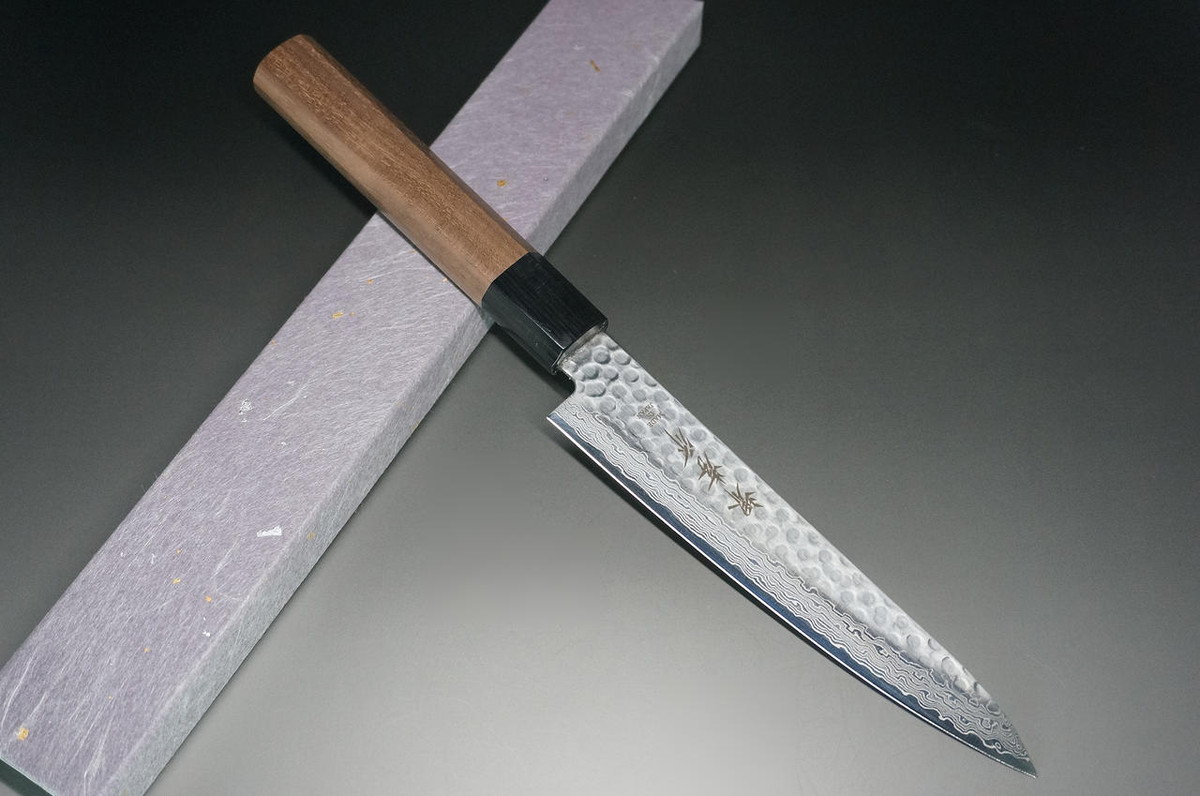 Sakai Takayuki 45-Layer Damascus Hammered WA Japanese Chefs Petty KnifeUtility 150mm
