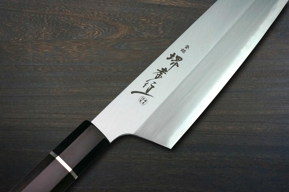 Sakai Takayuki Homura Premium Aogami 2 steel Japanese Chefs Kengata-Santoku Knife 195mm