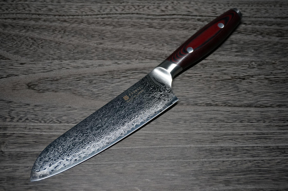 Yaxell YO-U 101-Layer SG2 Damascus Japanese Chefs Santoku Knife 165mm