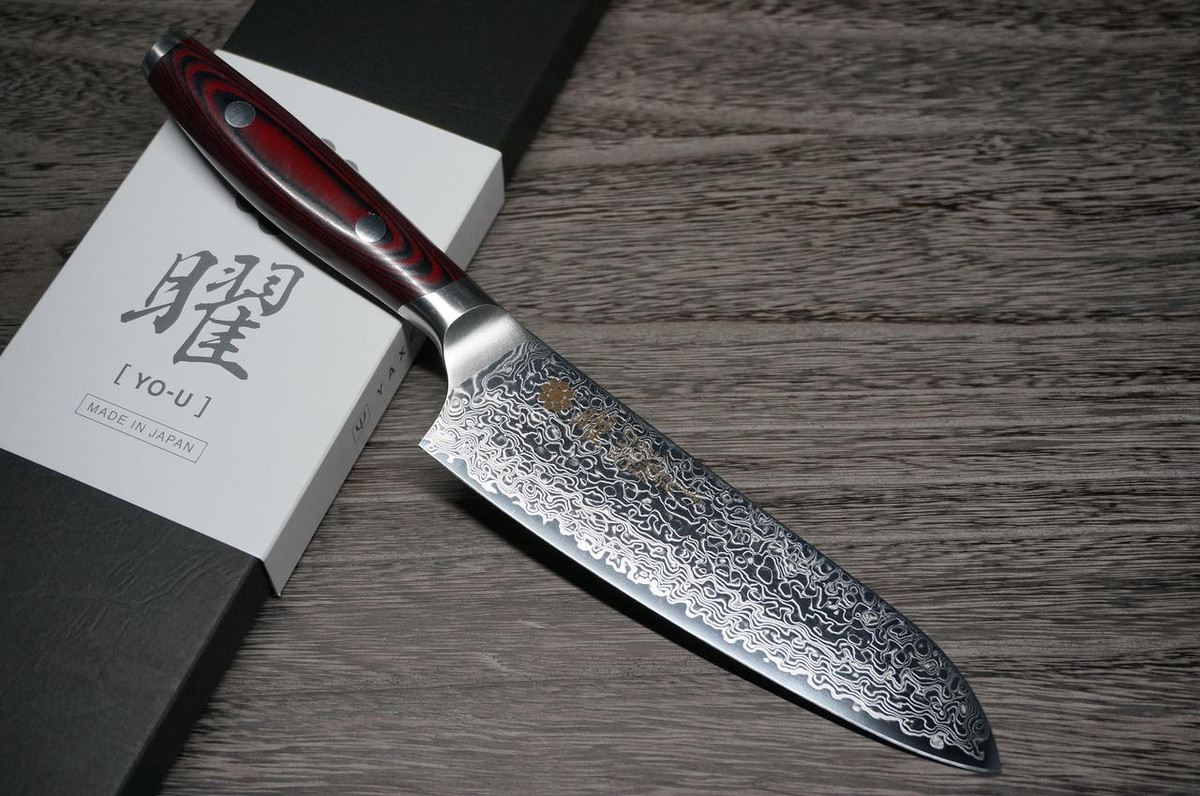 Yaxell YO-U 101-Layer SG2 Damascus Japanese Chefs Santoku Knife 145mm
