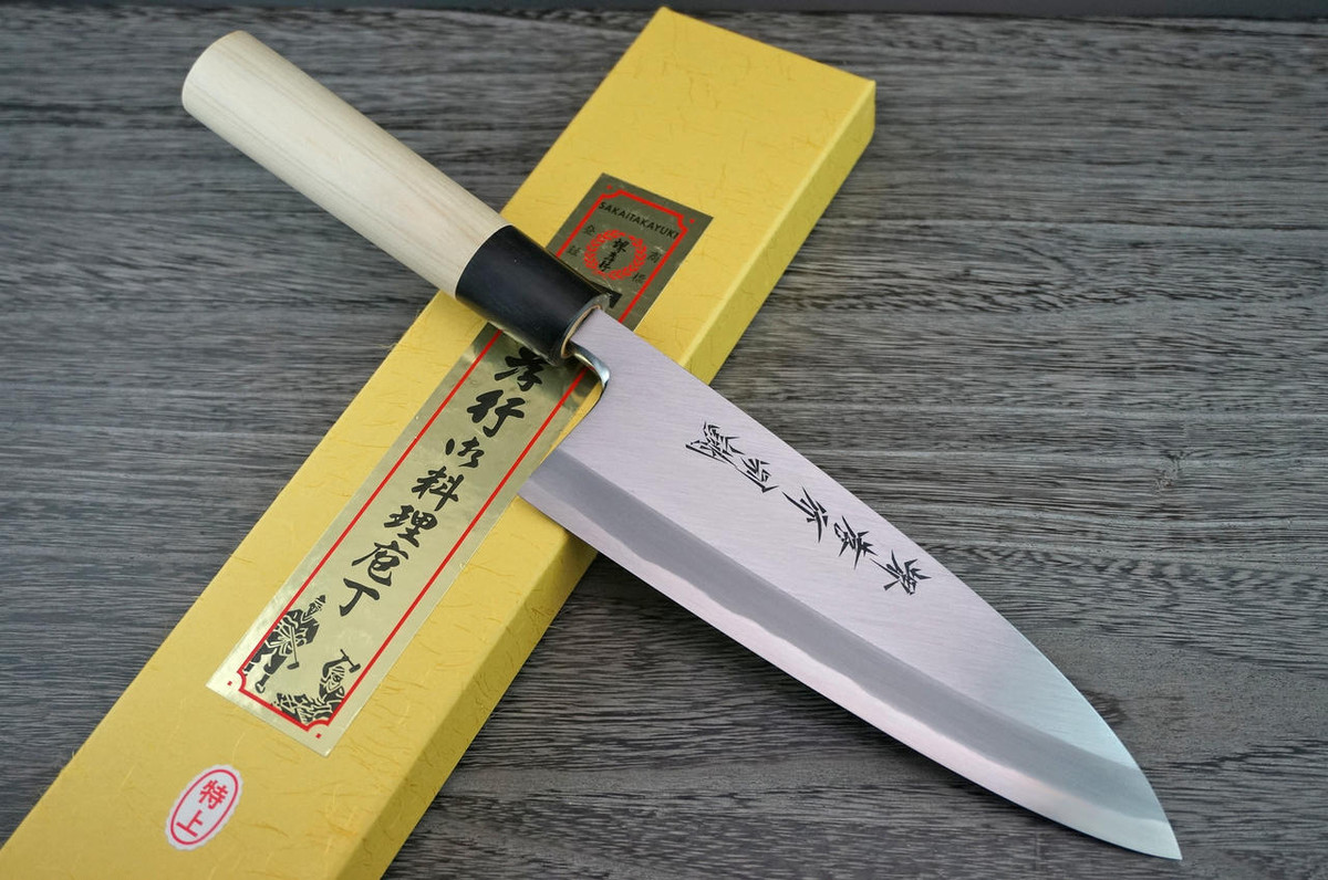 Sakai Takayuki Tokujyo Supreme White 2 steel Japanese Chefs Deba Knife 135mm