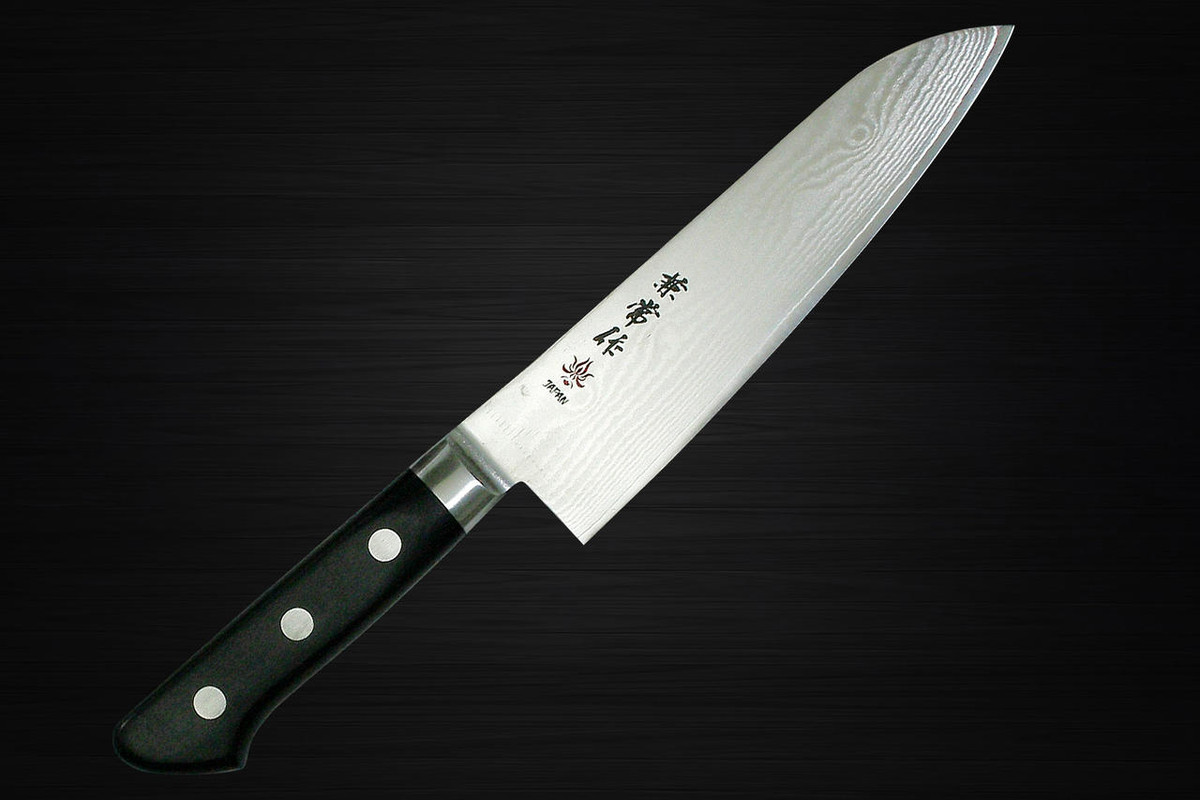 Kanetsune KC-200 VG10 33-Layer Damascus Japanese Chefs Santoku Knife 180mm