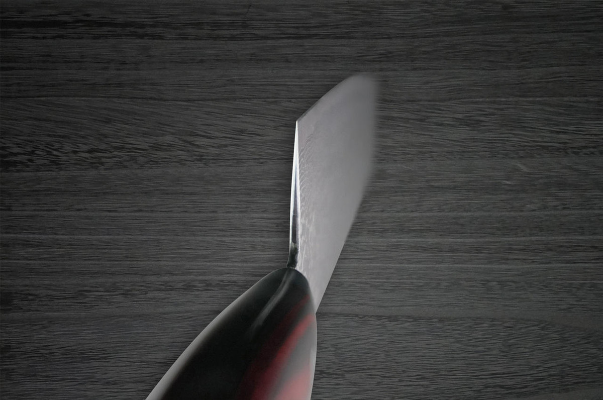 Yoshimi Kato 63 Layer VG10 Black Damascus PW Japanese Chefs Gyuto Knife 180mm with Laminated Wood Handle