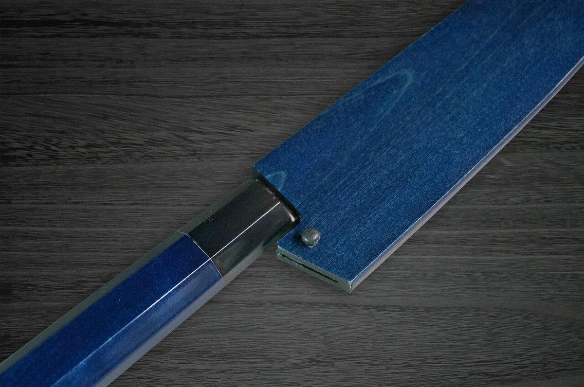Indigo dyed Magnolia Saya Sheath for 180mm Chef KnifeGyuto