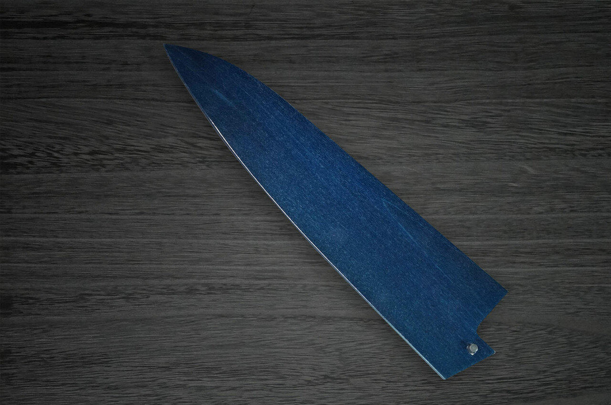 Indigo dyed Magnolia Saya Sheath for 180mm Chef KnifeGyuto