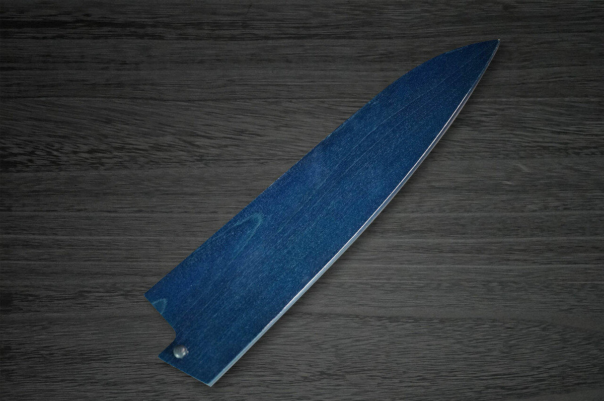 Indigo dyed Magnolia Saya Sheath for 180mm Chef KnifeGyuto