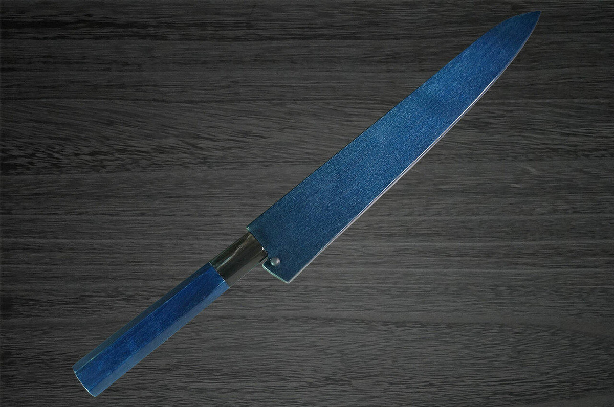 Indigo dyed Magnolia Saya Sheath for 240mm SlicerSujihiki