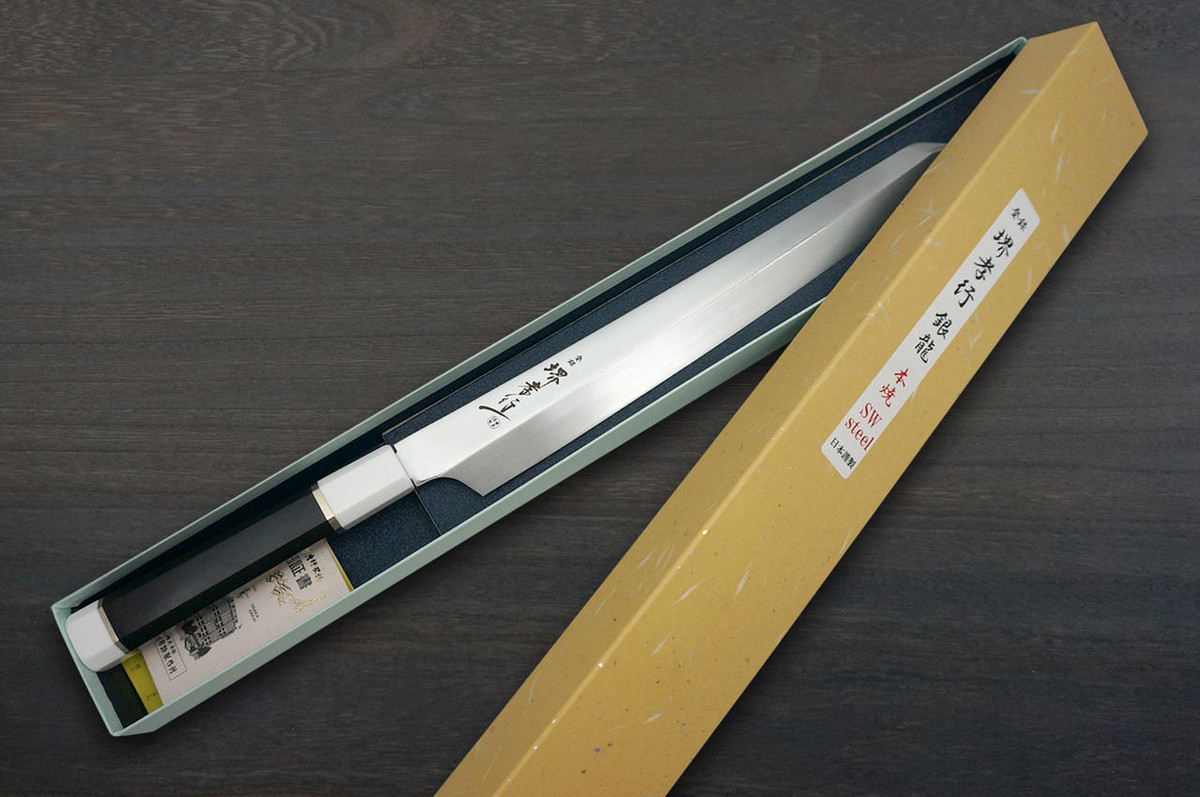 Sakai Takayuki Ginryu Dragon Premium Honyaki Japanese Chefs Kengata-YanagibaSashimi 270mm