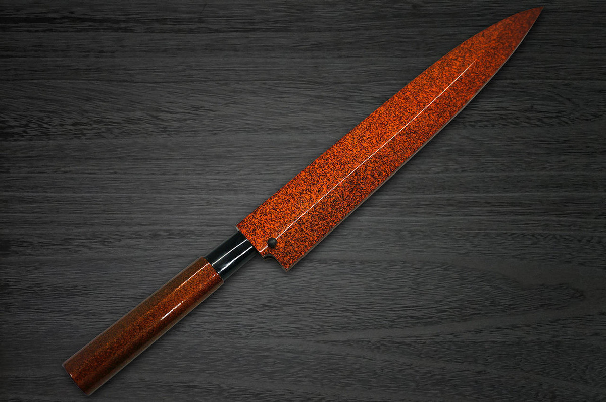 Sakai Takayuki Shikisai Kasumitogi White steel Japanese Chefs YanagibaSashimi 330mm Hikari with Saya Sheath