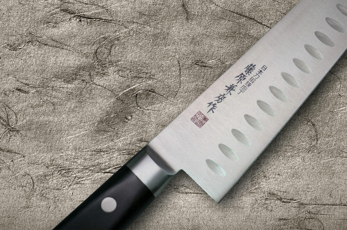 Fujiwara Kanefusa Molybdenum Stainless Dimples Japanese Chefs Gyuto Knife 210mm