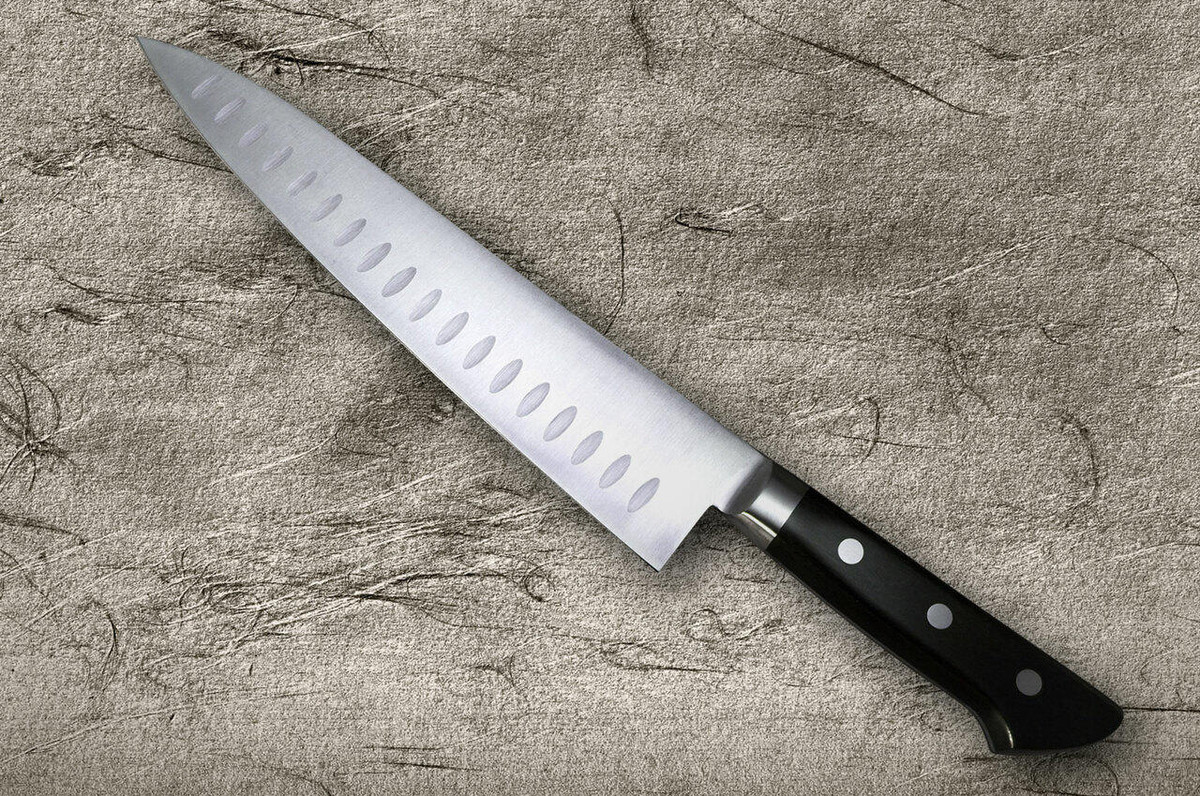 Fujiwara Kanefusa Molybdenum Stainless Dimples Japanese Chefs Gyuto Knife 210mm