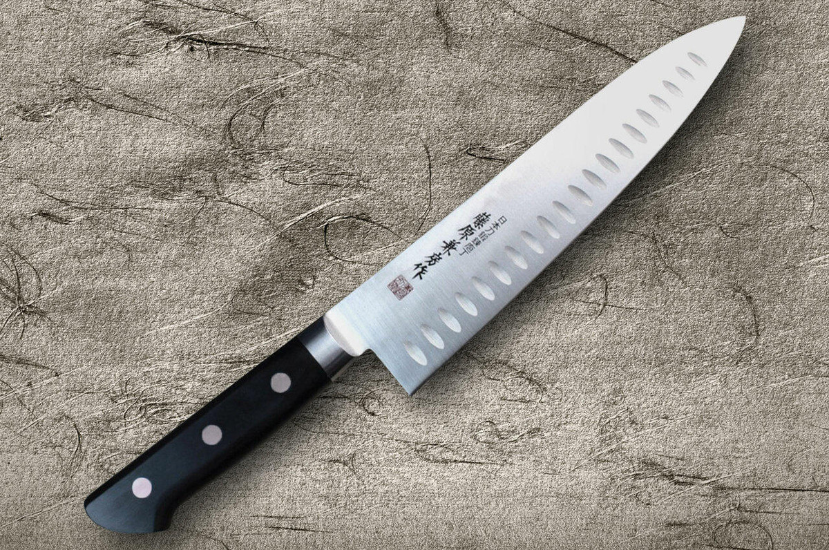 Fujiwara Kanefusa Molybdenum Stainless Dimples Japanese Chef's