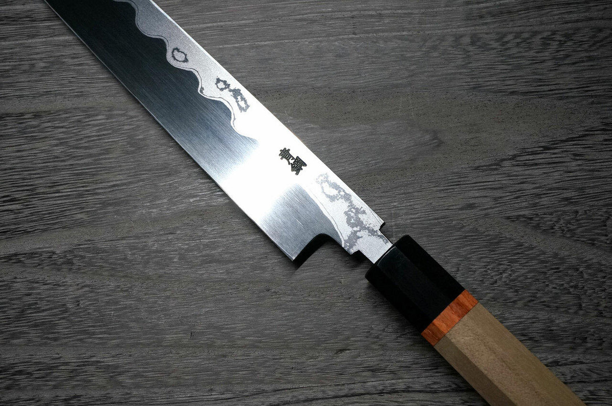 Masamoto KH Damascus Honkasumi Gyokusei-ko Japanese Chefs YanagibaSashimi 330mm KH0433 with Octagonal Sourinkaku Handle